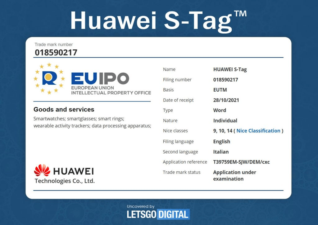 ag商标或与即将推出的智能手表有关MG电子试玩华为在欧申请华为S-T